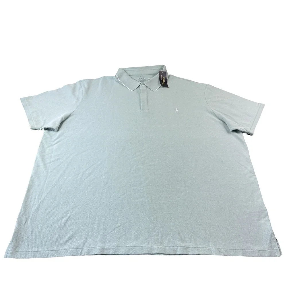 Polo Ralph Lauren Green White Birdseye Cotton Polo Shirt Size 5XLB NWT